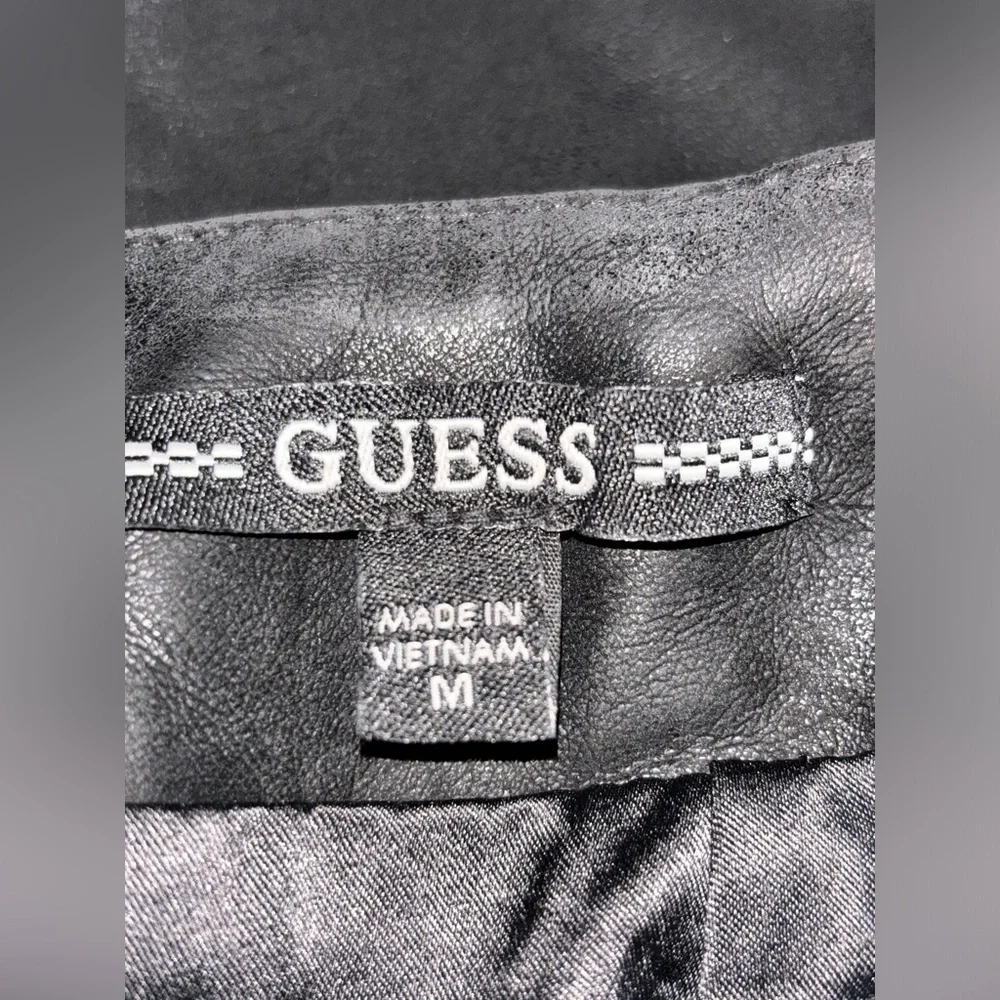 Guess Asymmetrical Faux Leather Pencil Mini Skirt‎ Fairy Grunge Goth Women M